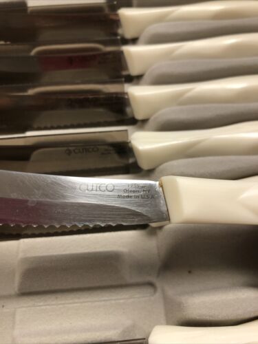 Cutco Steak/Table Knife 1759 Pearl (White) Handle Set of 8. - Fresh Stock Dated December 2025