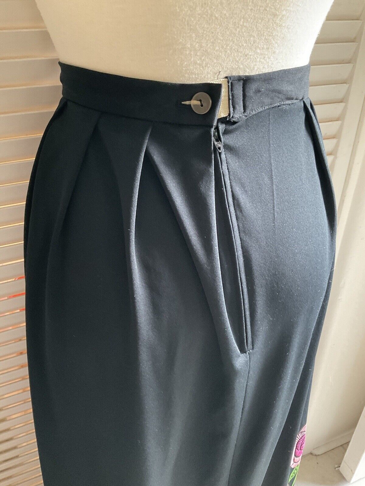 VINTAGE Hawaian Maxi skirt by Alfred Shaheen black skirt w/ Roses Miss Shaheen - Fresh Stock Dated March 2026