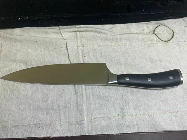Wusthof Classic Ikon Silver Black Straight Blade Edge Chefs Knife - Fresh Stock Dated December 2025