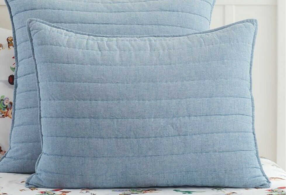 Pottery Barn Kids ~ Chambray Branson Quilted Sham ~ Standard Size ~ NEW - Fresh Stock Dated December 2025