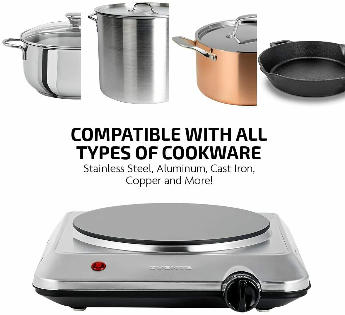 Portable Electric Cooktop Burner Infrared 1000W Single Plate Hot Cooking Stove - Fresh Stock Dated February 2026