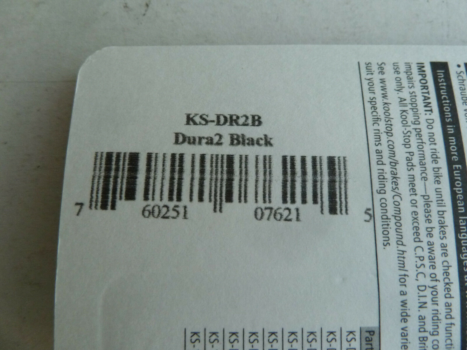 Kool Stop Dura 2 insert brake pads, black, all weather, fit Shimano calipers - Fresh Stock Dated February 2026
