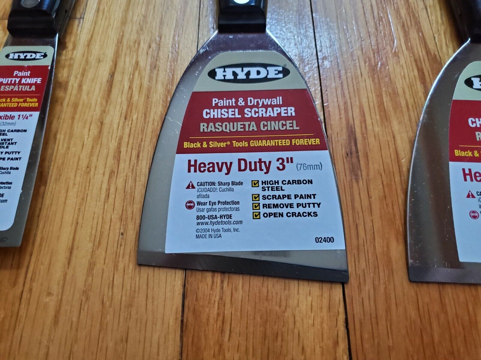 HYDE Drywall Chisel Scraper Flexible Taping Knifes SET of 3 EA Brand New - Fresh Stock Dated February 2026