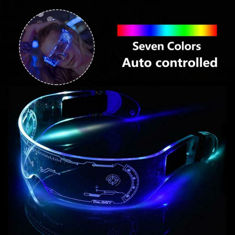 LED Luminous Glasses Electronic Visor Glasses Light Up Prop KTV Bar Party Glasse - Fresh Stock Dated February 2026
