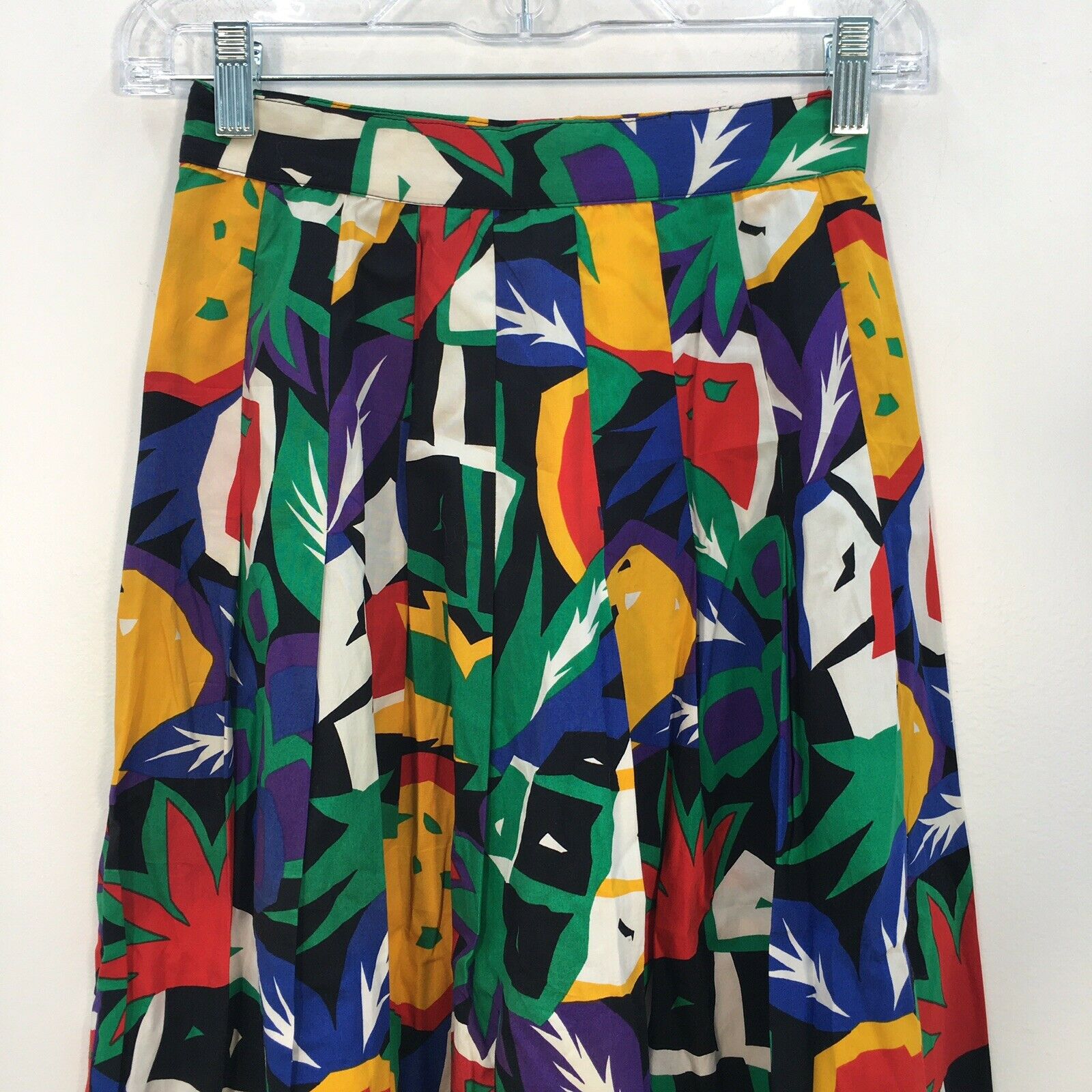VTG 90s Nuons Multicolored Graphic Fruit Print Pleated Midi Skirt Womens - Fresh Stock Dated March 2026