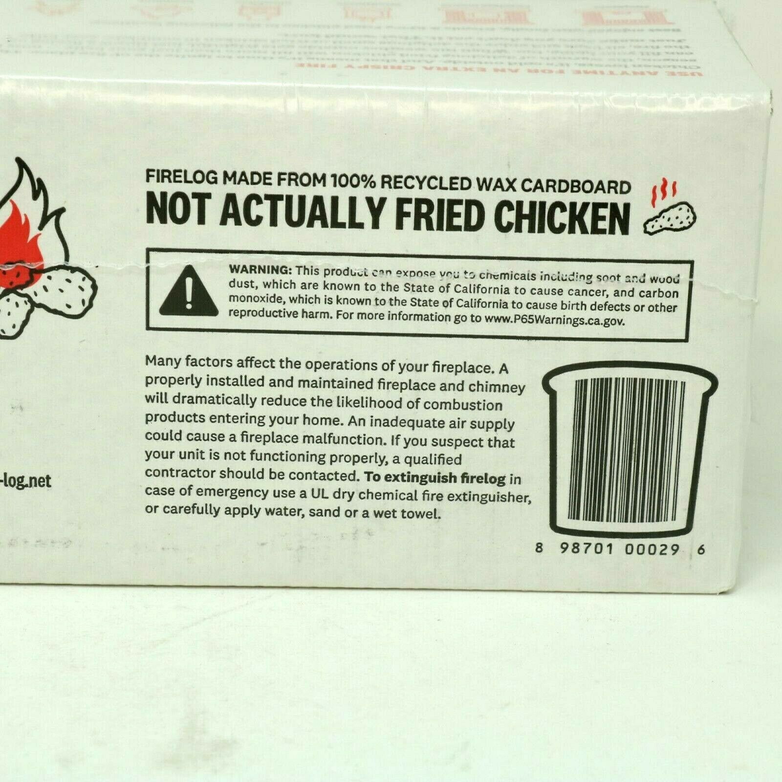 KFC FIRE LOG 11 HERBS & SPICES ENVIROLOG KENTUCKY FRIED CHICKEN FIRE LOG - Fresh Stock Dated December 2025