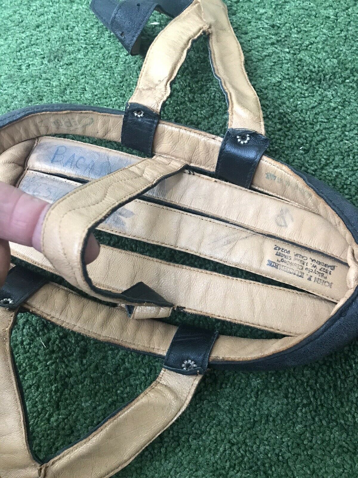 Vintage John F. Kucharik Vintage LEATHER BICYCLE HELMET -Cycling Bike Helmet - Fresh Stock Dated February 2026