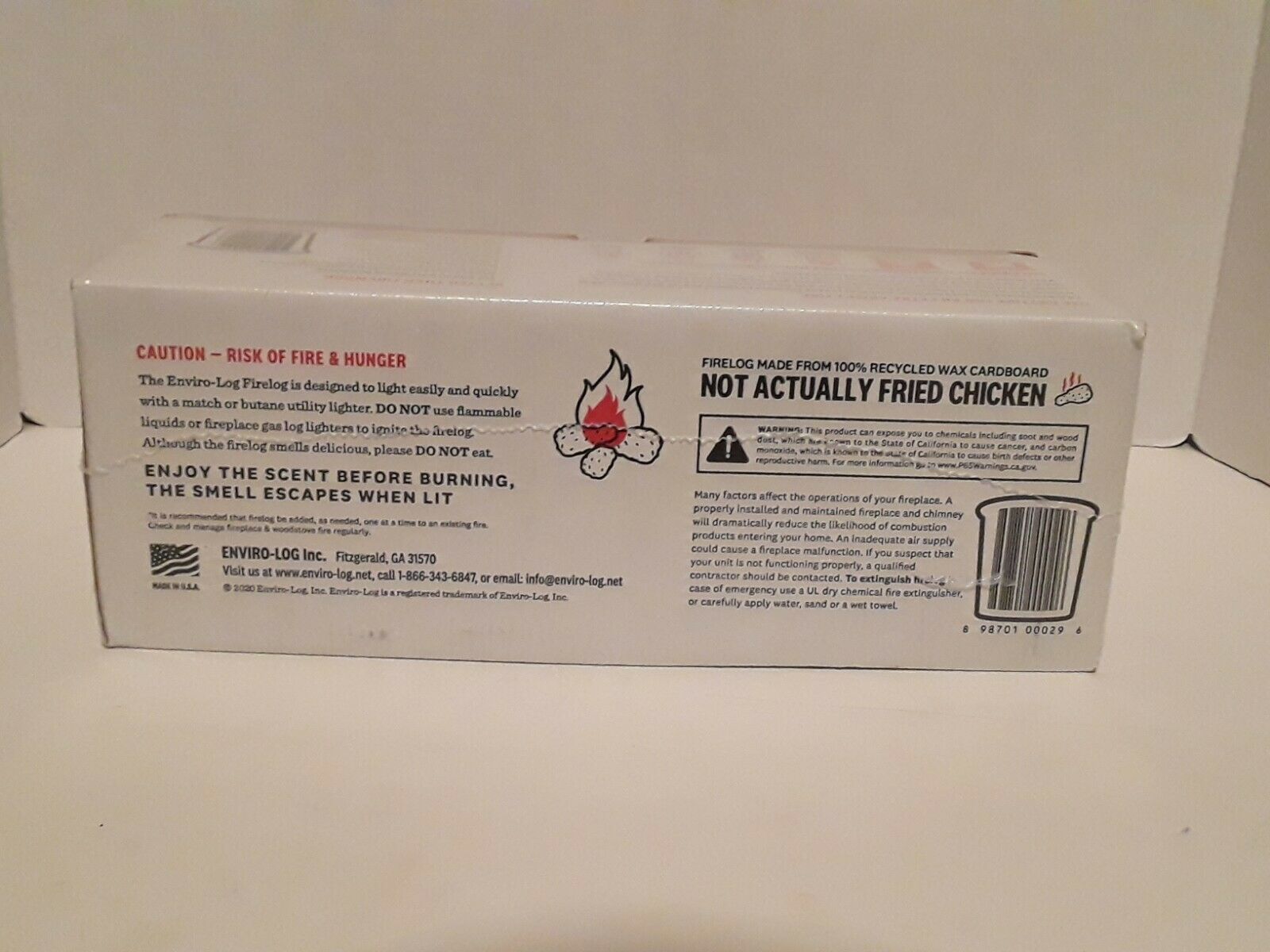 KFC FIRE LOG 11 HERBS & SPICES ENVIROLOG KENTUCKY FRIED CHICKEN FIRE LOG - Fresh Stock Dated December 2025
