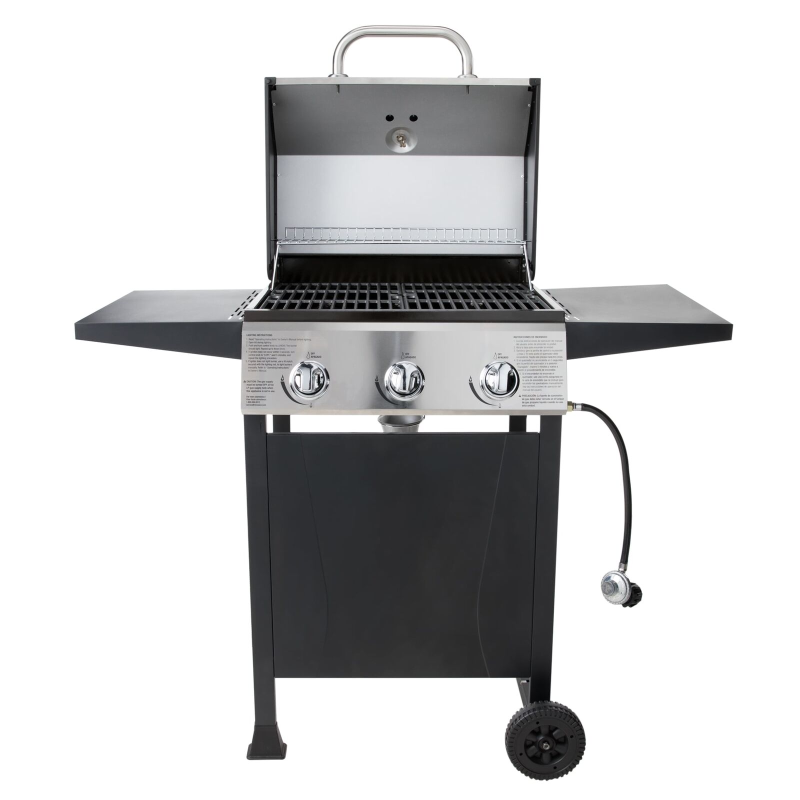 Gas Grill Liquid Propane Black and Silver/Porcelain and Stainless Steel 3-Burner - Fresh Stock Dated February 2026