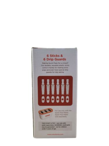 6 SIX Zoku Quick Pop Popsicle Maker Replacement Reusable Sticks & Drip Guards - Fresh Stock Dated February 2026