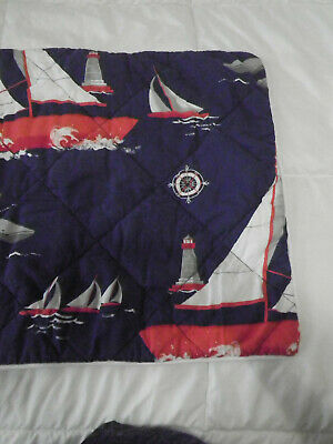 Pottery Barn Kid Nautical Sailboat STD Pillow Sham Pair Whale Lighthouse Compass - Fresh Stock Dated December 2025