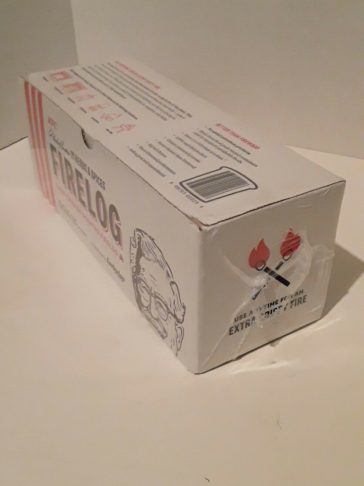 KFC FIRE LOG 11 HERBS & SPICES ENVIROLOG KENTUCKY FRIED CHICKEN FIRE LOG - Fresh Stock Dated December 2025