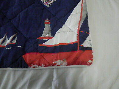 Pottery Barn Kid Nautical Sailboat STD Pillow Sham Pair Whale Lighthouse Compass - Fresh Stock Dated December 2025