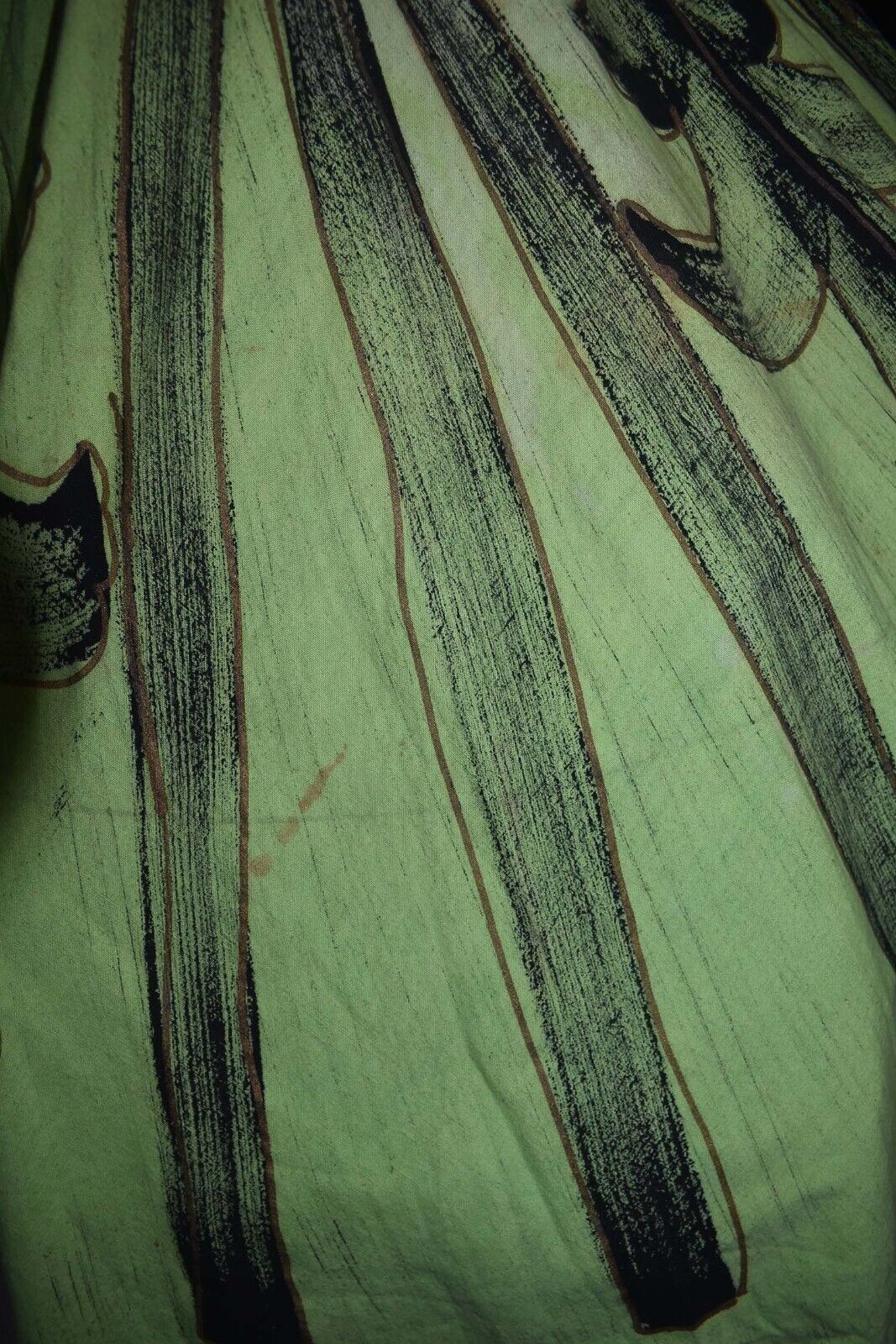 Vintage Circa 1950s Tel Art Mexican Painted Skirt Lime Tone Green XS S As Is - Fresh Stock Dated March 2026