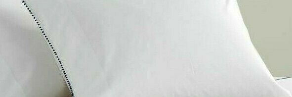 Pottery Barn SET 2 Organic pillowcase cover Dot Trim navy blue school dorm pom - Fresh Stock Dated December 2025