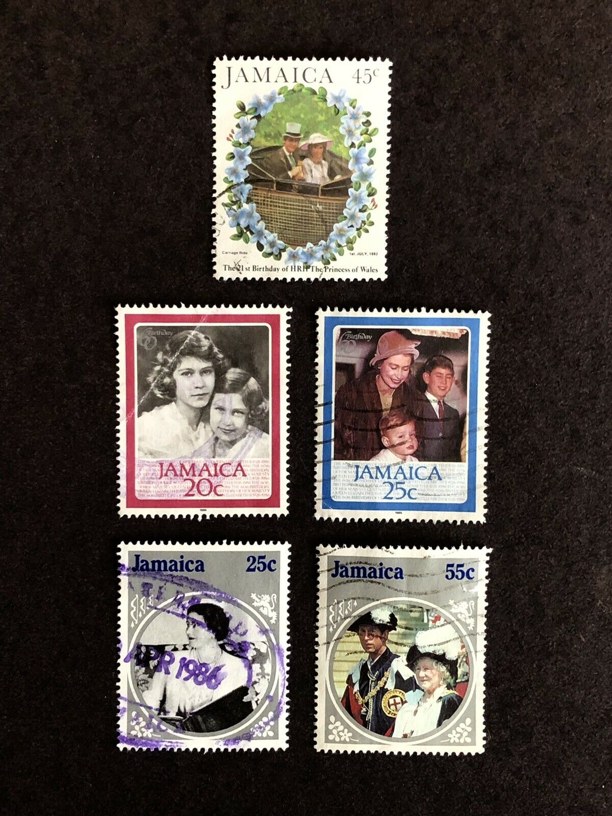 ROYAL FAMILY ON JAMAICAN STAMPS - QUEEN ELIZABETH, PRINCE CHARLES, LADY DIANA - Fresh Stock Dated February 2026
