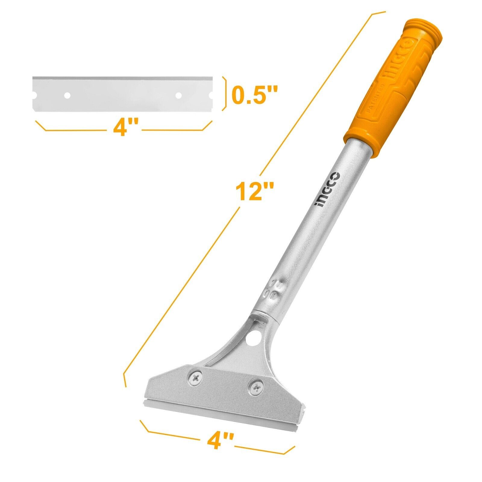 INGCO 4 Inch Razor Blade Scraper Tool with 6pcs Metal Blades - Fresh Stock Dated February 2026