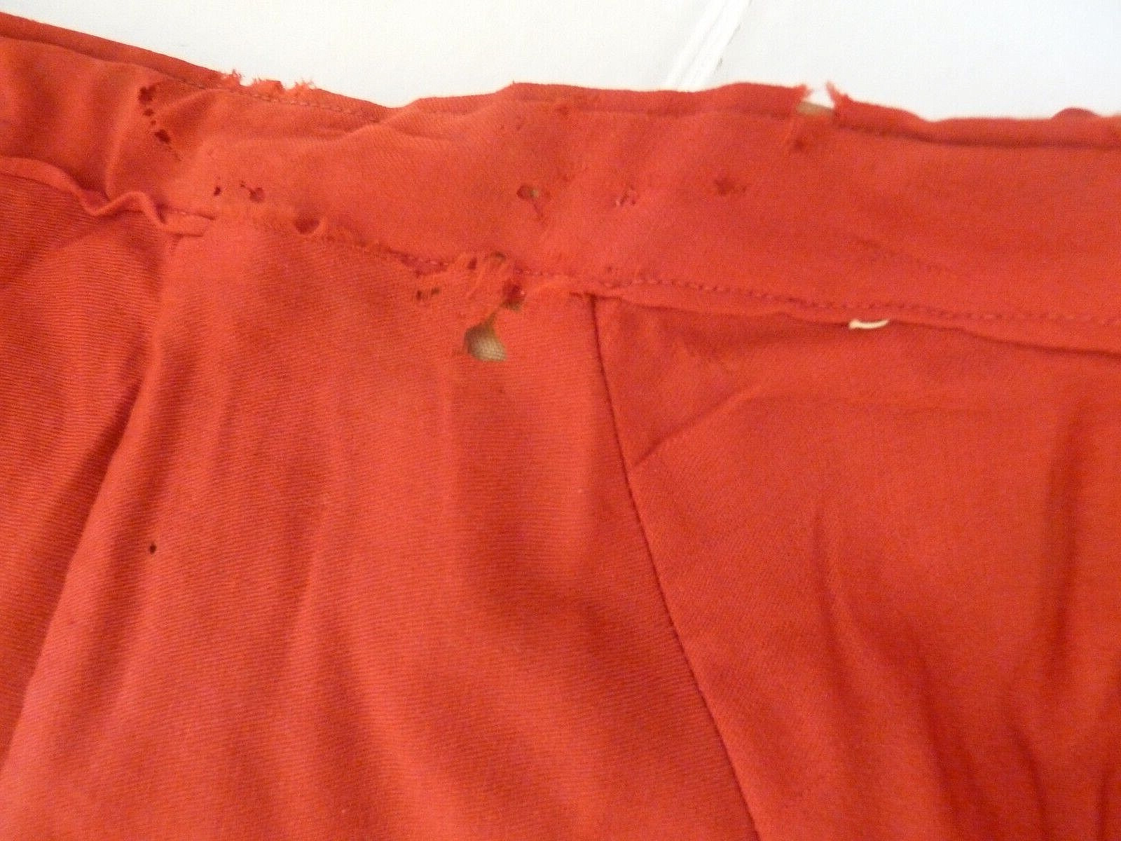 Antique Victorian 1800s Heavy Red Maxi Skirt Ruffle Black Velvet Trim Prairie - Fresh Stock Dated March 2026