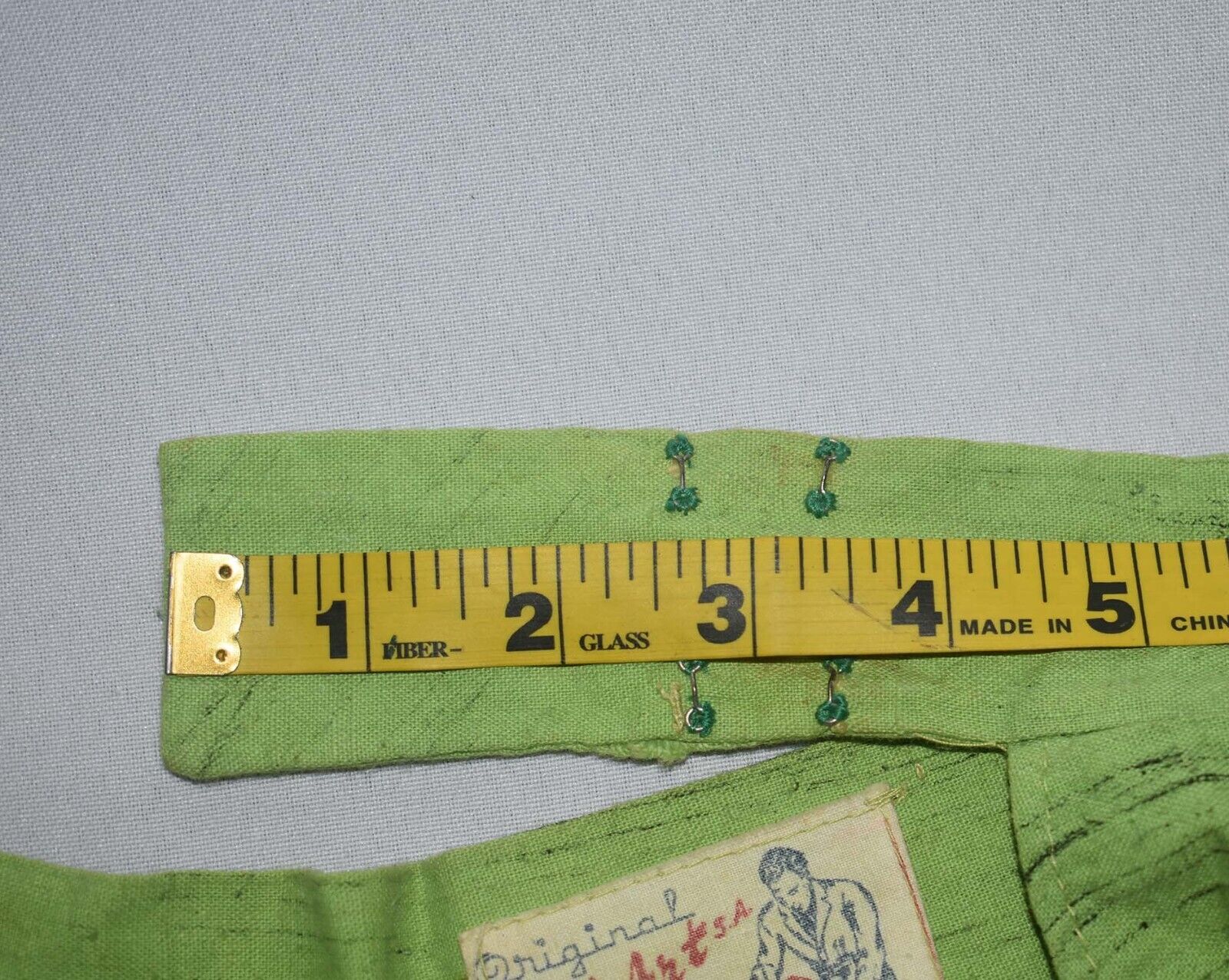 Vintage Circa 1950s Tel Art Mexican Painted Skirt Lime Tone Green XS S As Is - Fresh Stock Dated March 2026