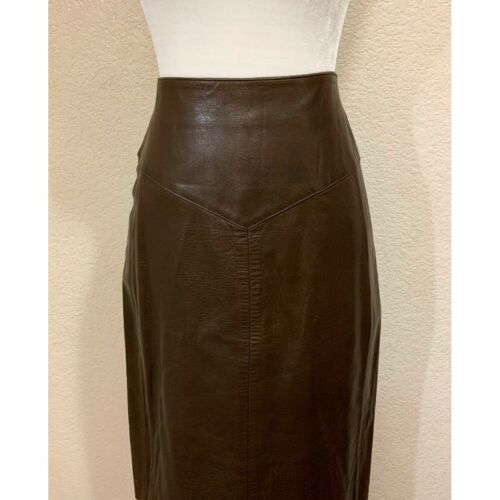 Lanna Vintage 80s Soft Brown Leather Pencil Skirt Women's size: 8 - Fresh Stock Dated February 2026
