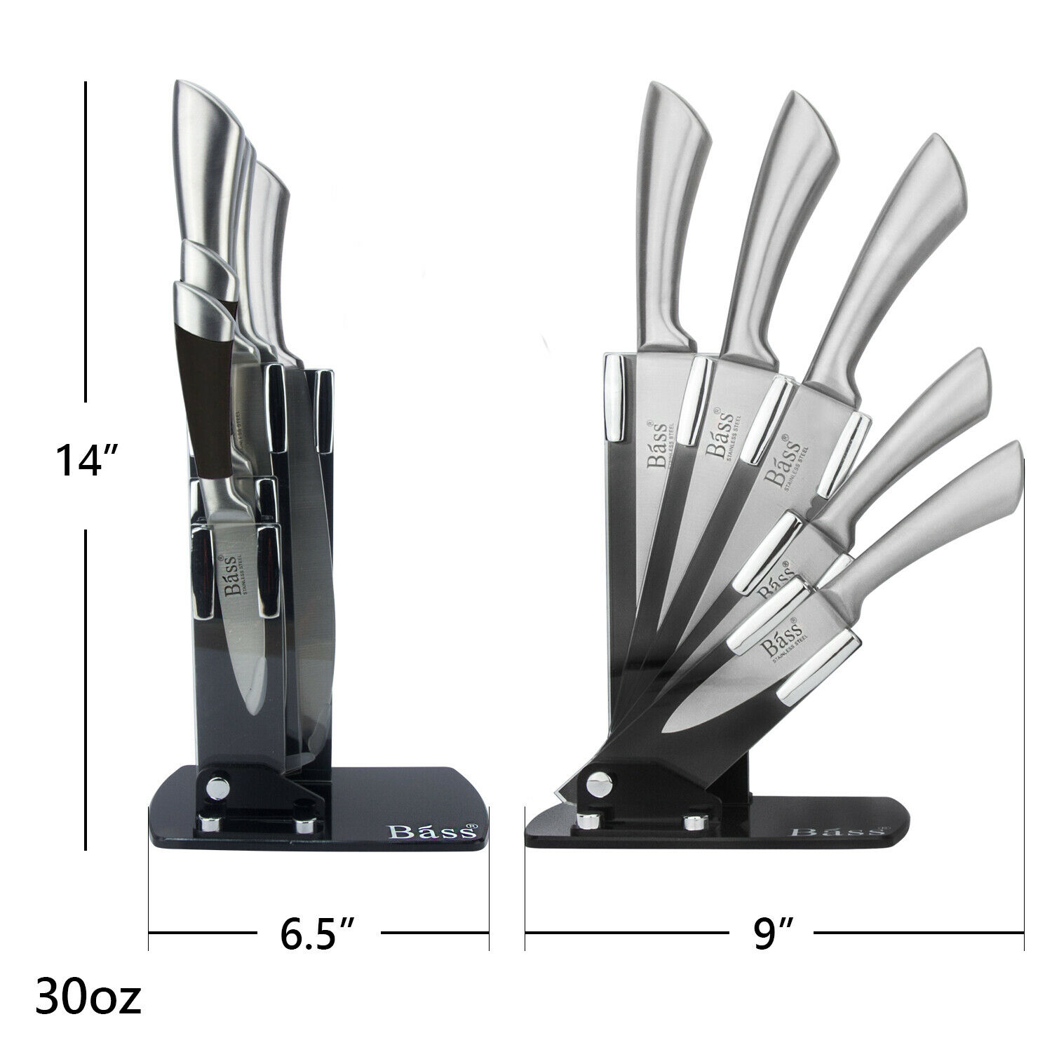 Evelyne 5 pcs Chef Cutlery Stainless Steel Kitchen Knife With Holding Block Set - Fresh Stock Dated December 2025