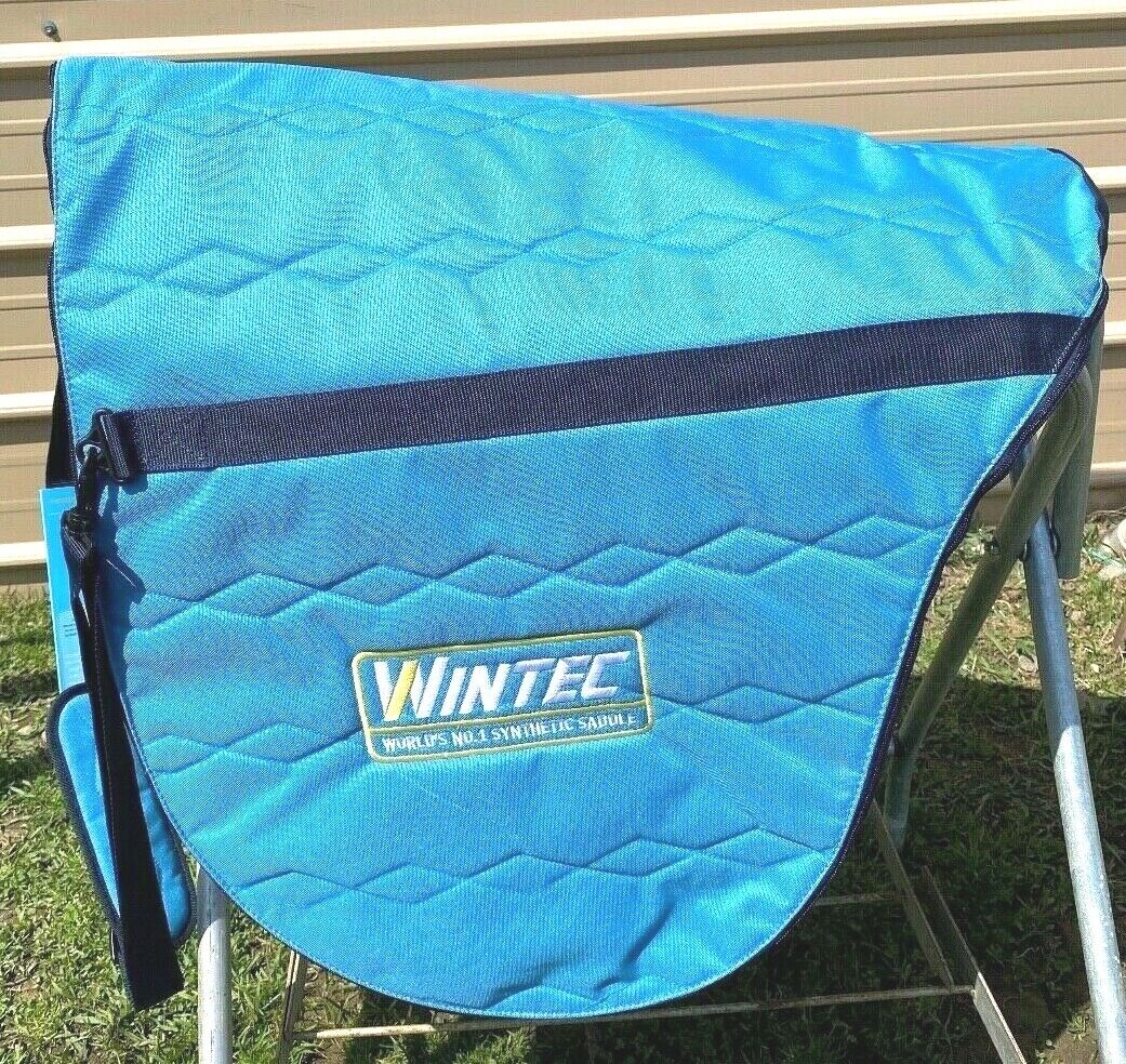 Light blue padded nylon Wintec English saddle bag / carrier - Fresh Stock Dated December 2025