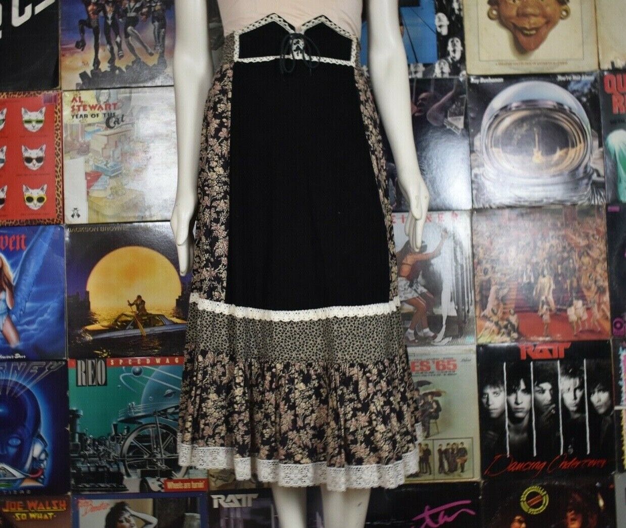 True VTG Handmade Gunne Sax Lookalike Calico Prairie Corset Skirt Cottage Hippie - Fresh Stock Dated March 2026