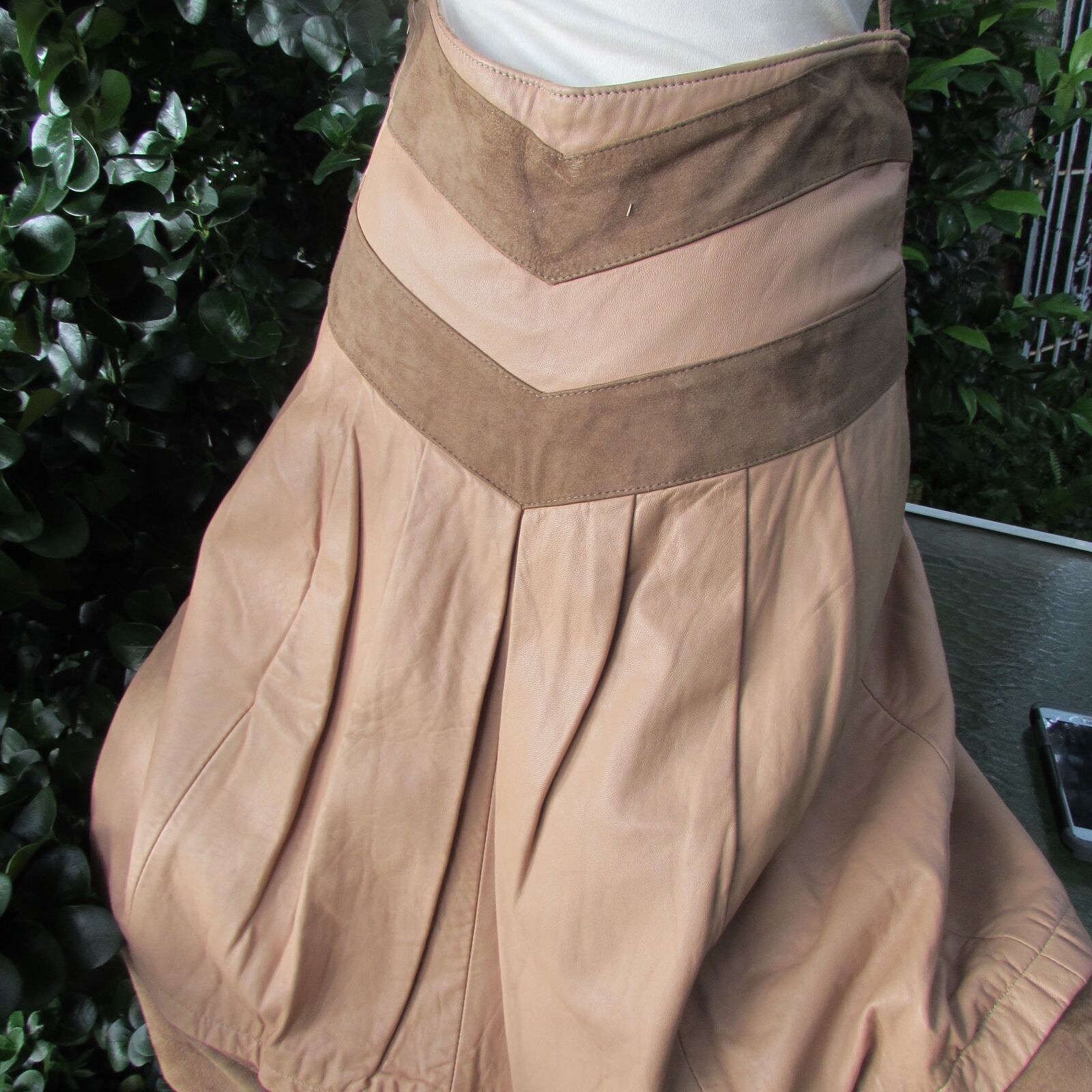 VINTAGE 80s Italian LEATHER SKIRT Buttery Soft EPIC STYLE Knee Length Xsmall S - Fresh Stock Dated February 2026