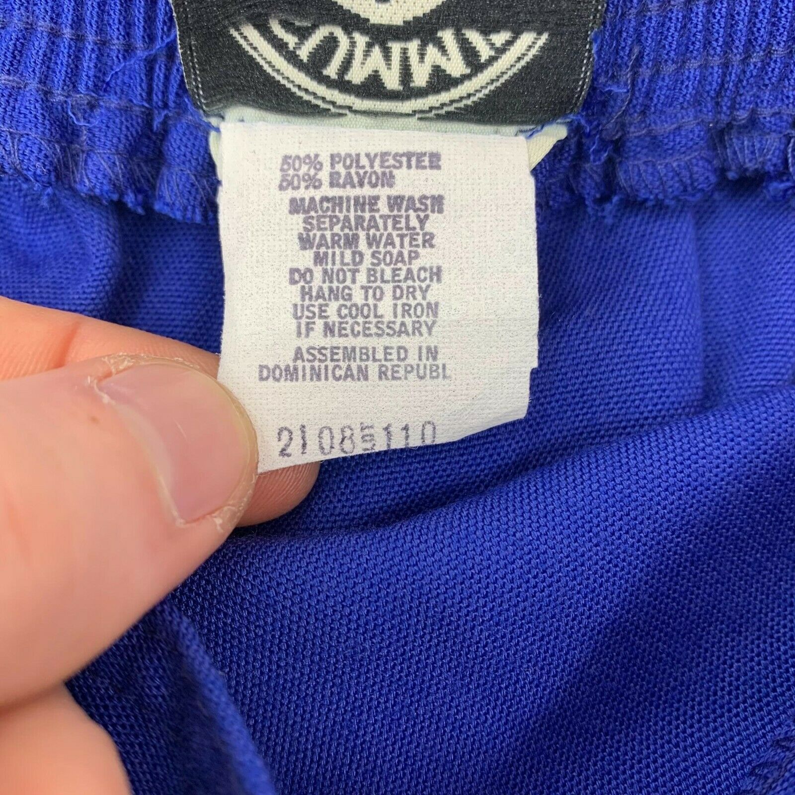 Vintage 80s Blue Career Pencil Skirt Size S Small Front Pockets Deadstock NWT - Fresh Stock Dated February 2026