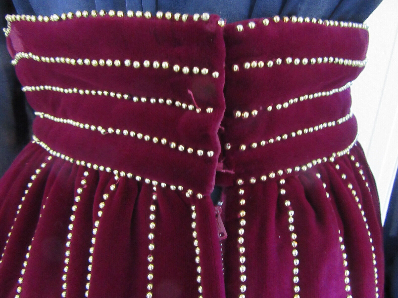 Vintage Victoria Royal Ltd Formal Evening Velvet Quilted Burgundy w/ Gold Beads - Fresh Stock Dated March 2026