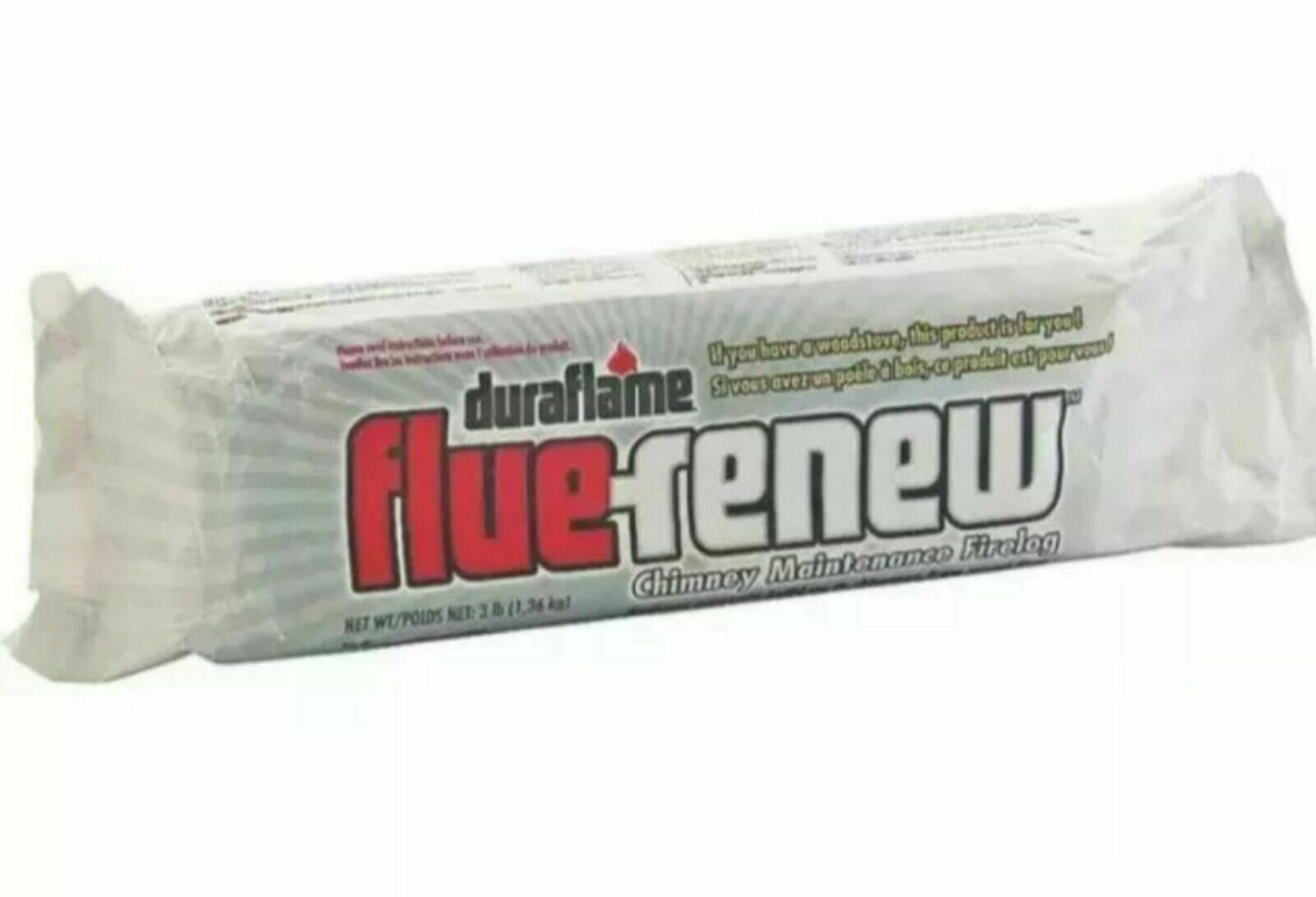 Duraflame FLUE-RENEW Chimney Cleaner Maintenance Fire Log SOOT CREOSOTE REMOVER! - Fresh Stock Dated December 2025