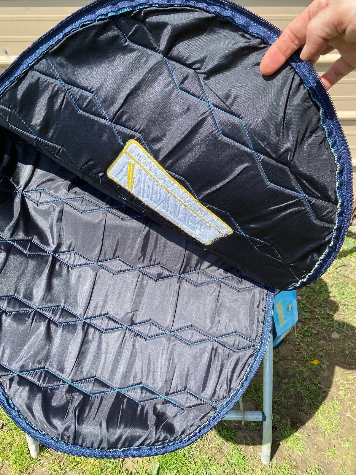 Light blue padded nylon Wintec English saddle bag / carrier - Fresh Stock Dated December 2025