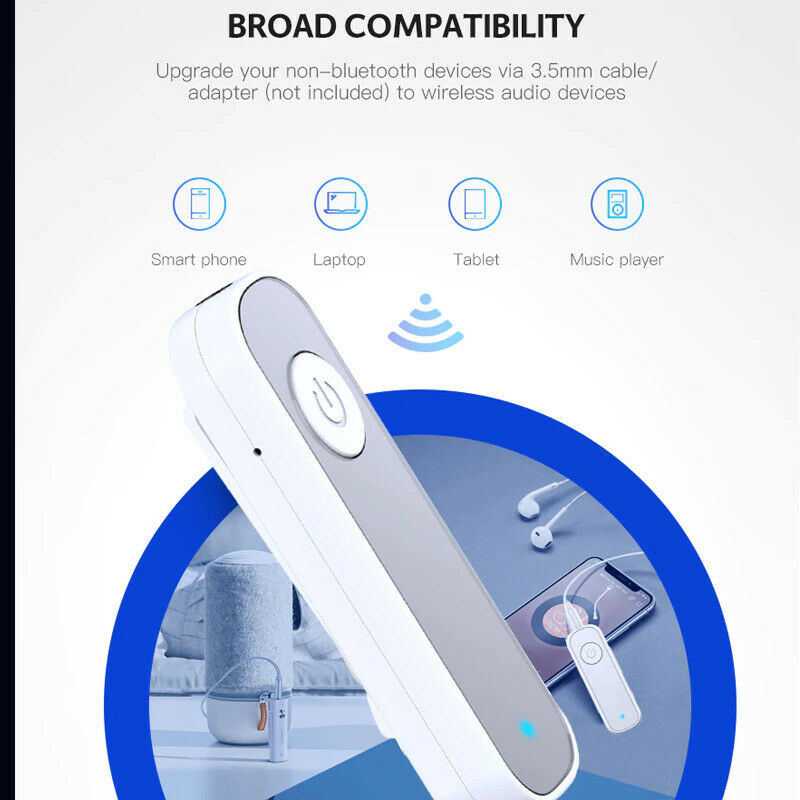 Bluetooth 5.0 Receiver 3.5mm AUX Adapter for Car Headphone Speaker - Fresh Stock Dated February 2026