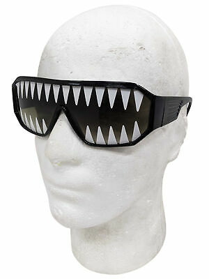 Macho Wrestler Mini Shark Teeth Black Frames Shield Sunglasses Man Randy Savage - Fresh Stock Dated February 2026