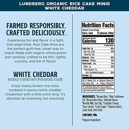 Lundberg Organic Brown Rice Cakes Mini 5 oz (Pack of 6) - Fresh Stock Dated February 2026