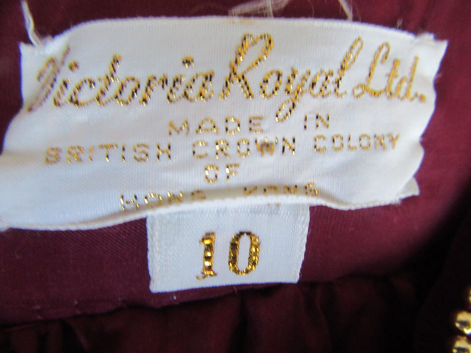 Vintage Victoria Royal Ltd Formal Evening Velvet Quilted Burgundy w/ Gold Beads - Fresh Stock Dated March 2026