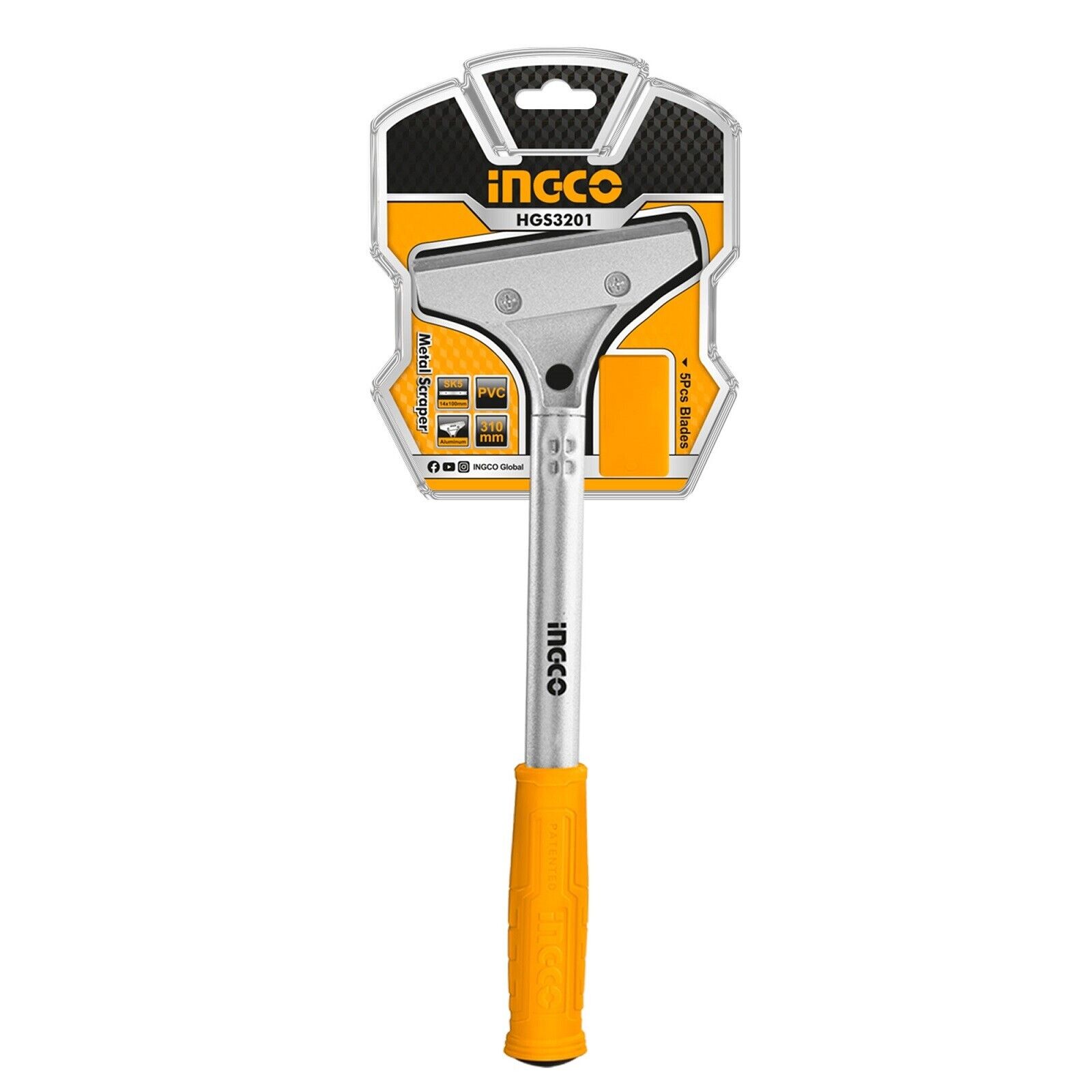 INGCO 4 Inch Razor Blade Scraper Tool with 6pcs Metal Blades - Fresh Stock Dated February 2026