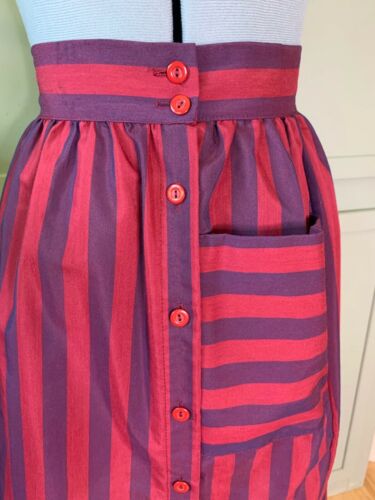 Vintage 80’s Striped Skirt Retro Punk Oversized Pockets Size 24” - Fresh Stock Dated February 2026