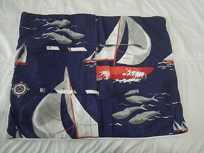 Pottery Barn Kid Nautical Sailboat STD Pillow Sham Pair Whale Lighthouse Compass - Fresh Stock Dated December 2025