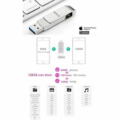 IDiskk Photo Stick 128GB USB Flash Drive IPhone 11 Pro X XR XS MAX 6/7/8 Plus ID - Fresh Stock Dated February 2026