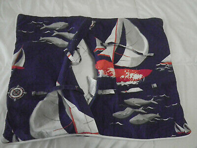 Pottery Barn Kid Nautical Sailboat STD Pillow Sham Pair Whale Lighthouse Compass - Fresh Stock Dated December 2025