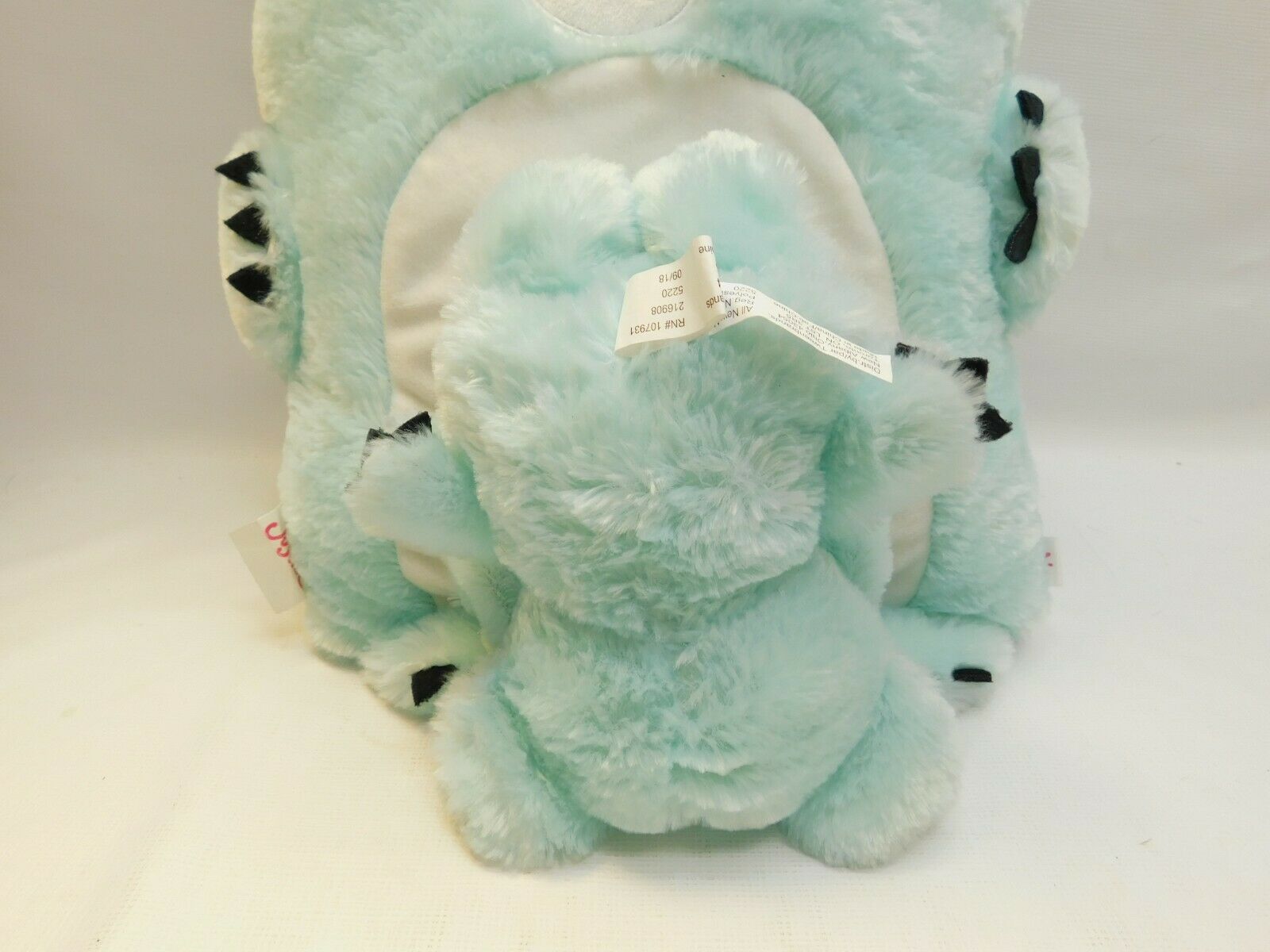 Justice Koala Bear with Baby Bear In Pouch Plush Pillow Turquoise Light Blue - Fresh Stock Dated January 2026