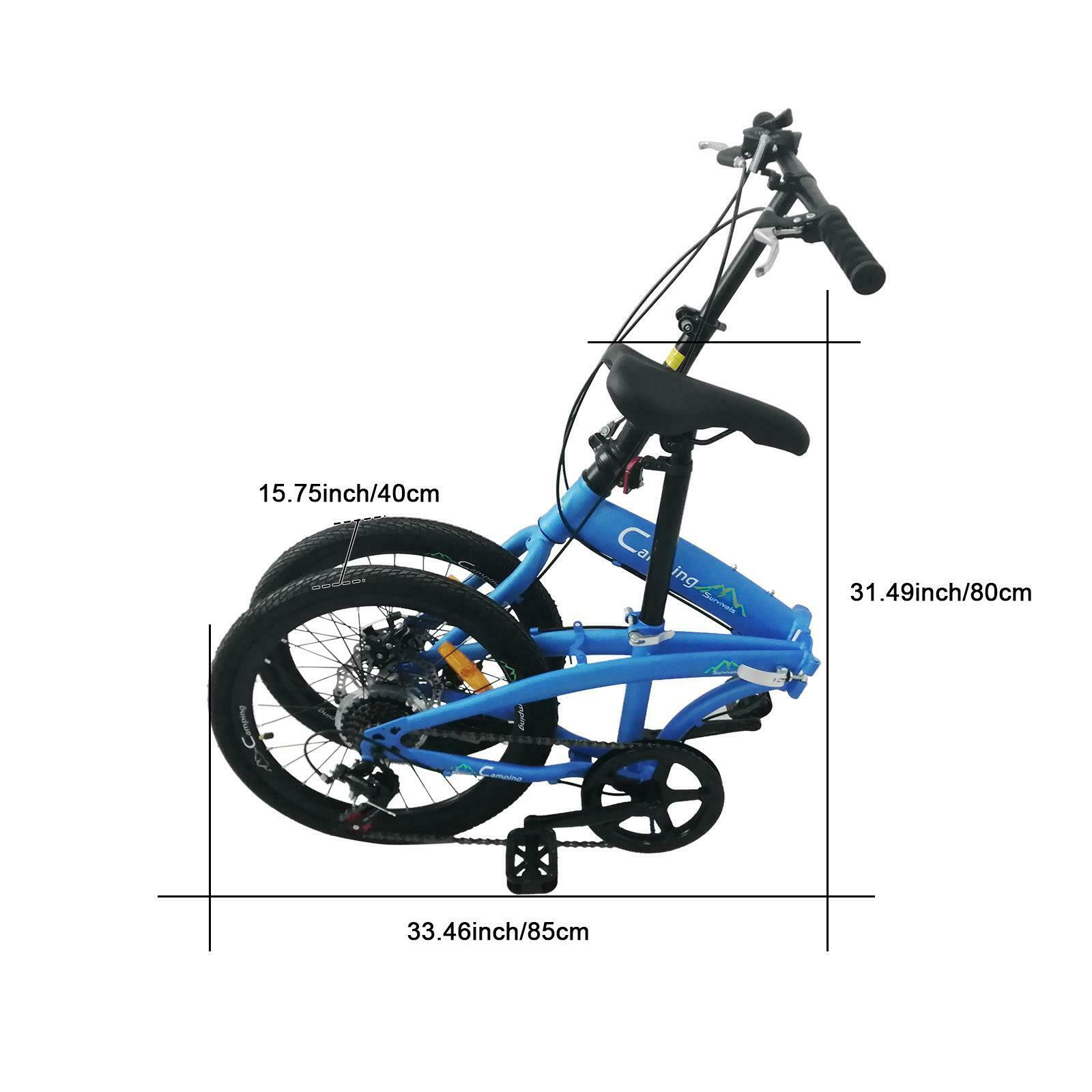 Leisure 20in 7 Speed ​​City Foldable Compact Bike Bicycle Urban Commuters Blue - Fresh Stock Dated February 2026