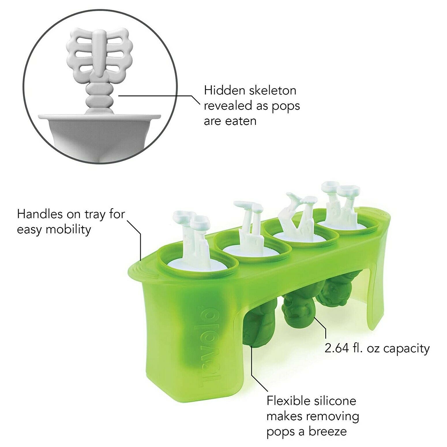 Tovolo Zombie Ice Pop Molds / Popsicle Mold - Set of 4 - Fresh Stock Dated February 2026