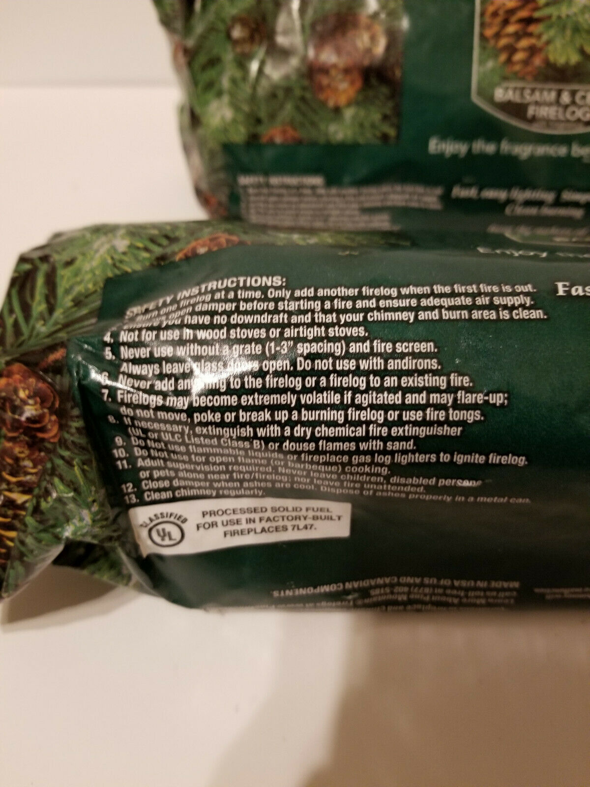 Lot 2 Yankee Candle Balsam & Cedar Fire Logs Wood Burning Fireplace - Fresh Stock Dated December 2025