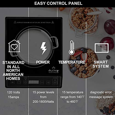 Duxtop 1800W Portable Induction Cooktop Countertop 11.4