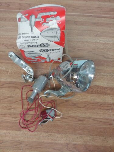 Vintage New Oxford NOS Bicycle Generator light Set w/ Headlight & Tailing SEARS - Fresh Stock Dated December 2025