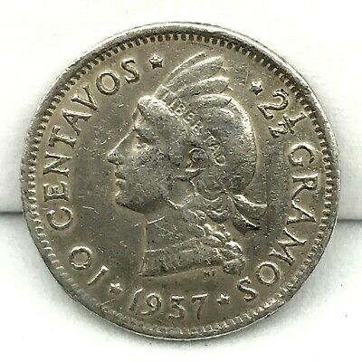 1937 10 Centavos Dominican Republic 2 1/2 Grams Silver Coin. - Fresh Stock Dated February 2026