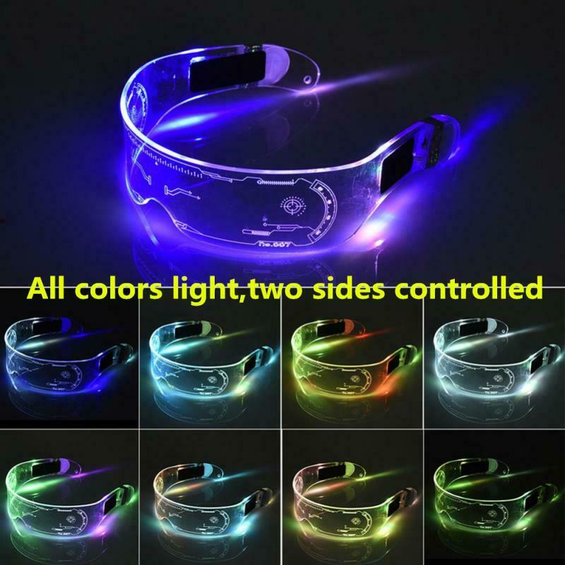 LED Luminous Glasses Electronic Visor Glasses Light Up Prop KTV Bar Party Glasse - Fresh Stock Dated February 2026