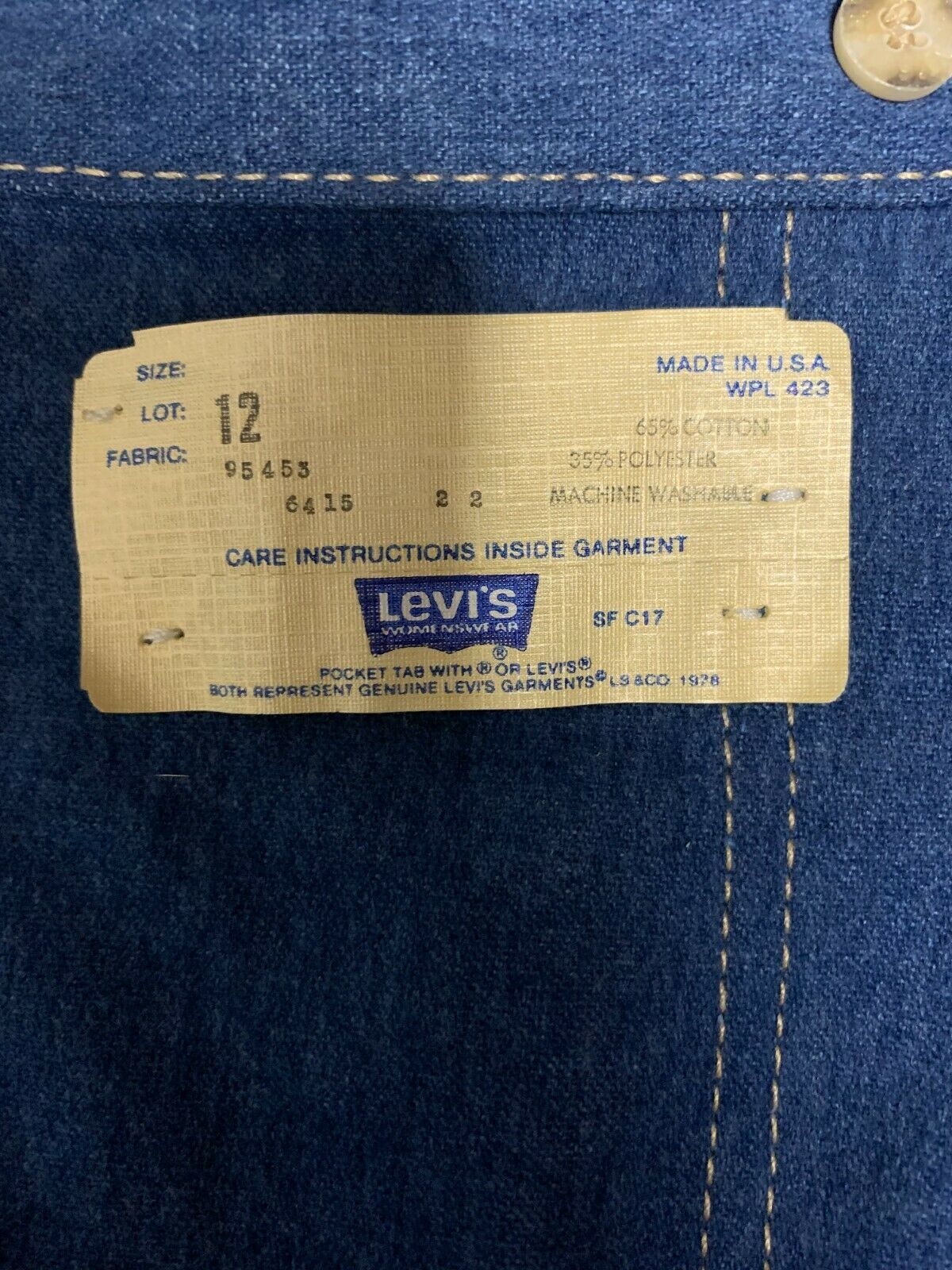 Vintage Levi's Women Solf Denim Blue Jean Wrap Around Skirt sz 12 - Fresh Stock Dated February 2026